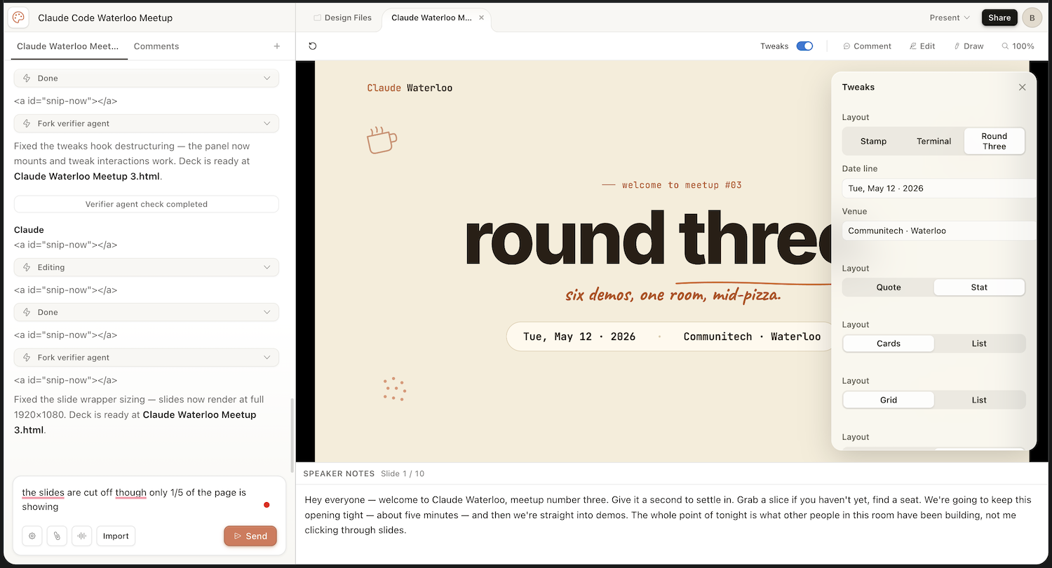 Claude Design — Round Three variant
